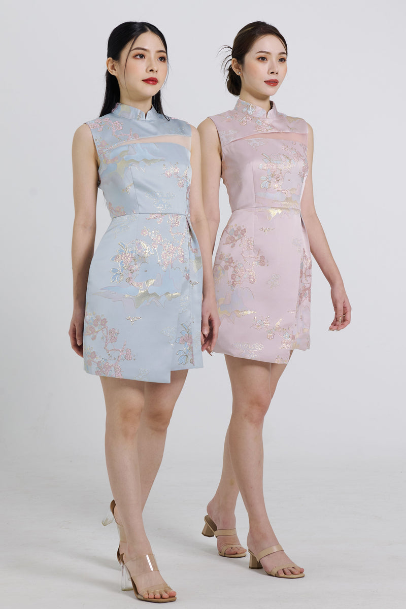 Yun Dress (Jacquard pink) ETA 25/1 Dresses white-layers.com 