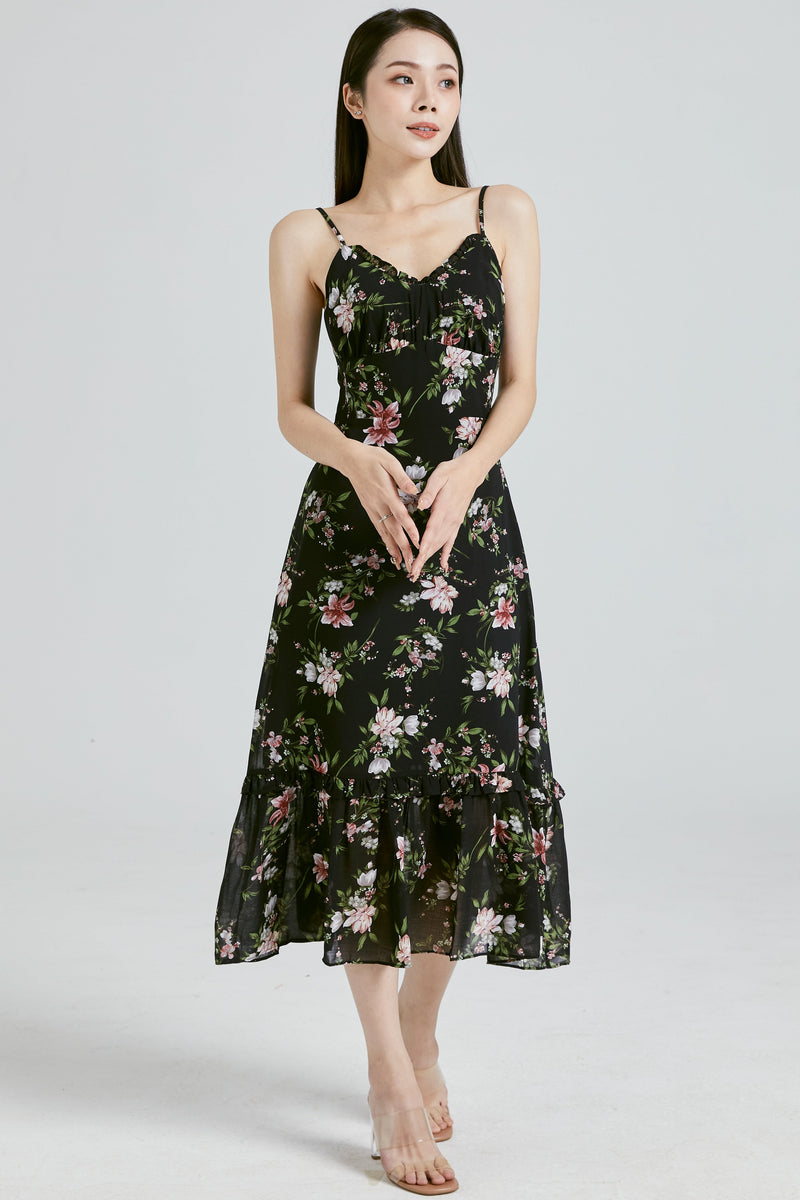 Juliette Dress (Black Floral) Dresses white-layers.com 