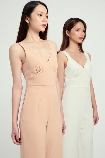 Brighton Jumpsuit (Nude) – White-Layers