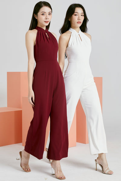 Maroon and cheap white jumpsuit