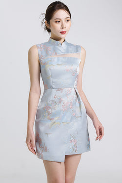 Yun Dress (Jacquard blue) ETA 25/1 Dresses white-layers.com 
