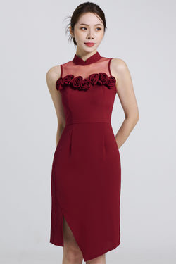 Blossom Dress (Maroon) – White-Layers Blossom Dress (Maroon) – White-Layers