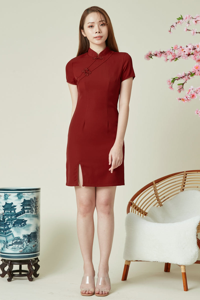 Xuan Dress (Maroon) Dresses white-layers.com 