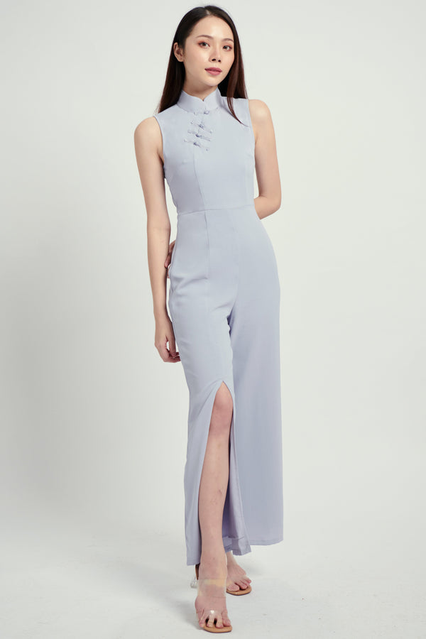 Qing Jumpsuit (Lilac Grey) Romper white-layers.com 