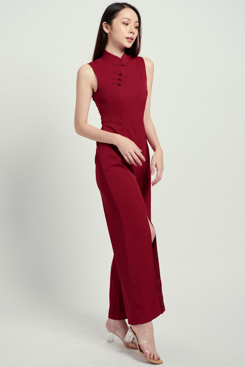 Qing Jumpsuit (Red) Romper white-layers.com 