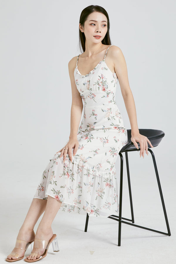 Juliette Dress (White Floral) Dresses white-layers.com 